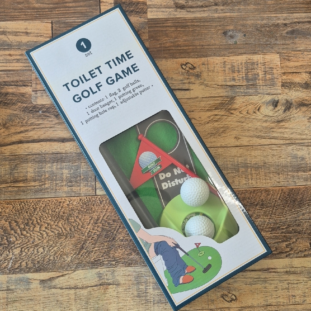 Toilet Time Golf Game Set, NIB, Potty Putter Gag Gift, Funny Golf Lover Gift